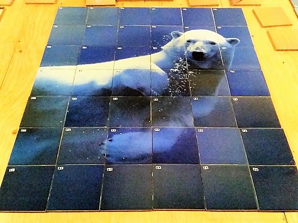 Personalized large polar bear mural