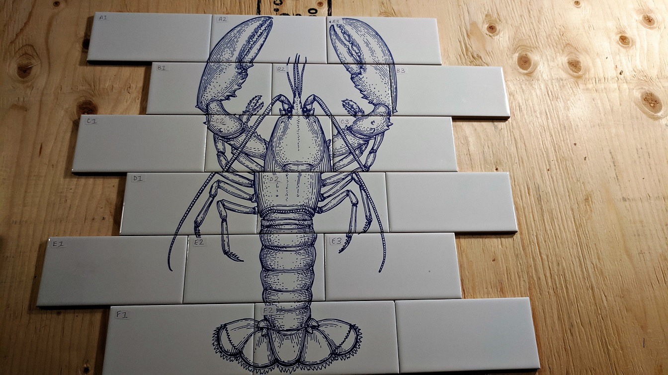 Custom Printed Subway Tile Lobster Image