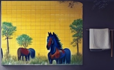 custom wall tile yellow horses 6 x 6 inch mural tile only