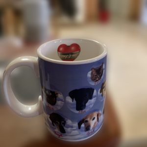 Some folks have us print a mug with photos of all their pets