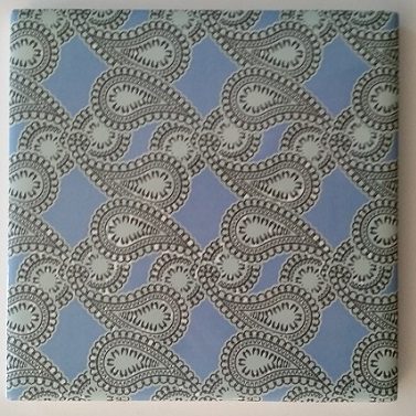 Blue Paisley Print Custom Personalized (design it yourself) ceramic tile.